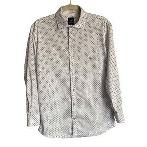 Tailorbyrd Shirt Men's Medium Long Sleeve Polka Dot Button Up Flamingo Top